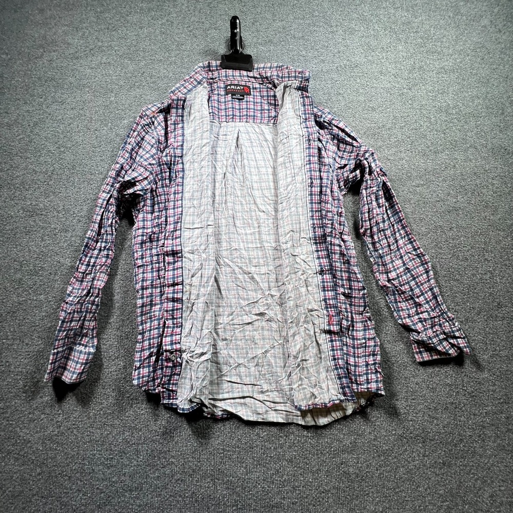 Ariat FR Mercer Work Shirt Men's M Multi Plaid Button Front Flame-Resistant CAT2 - Picture 5 of 16